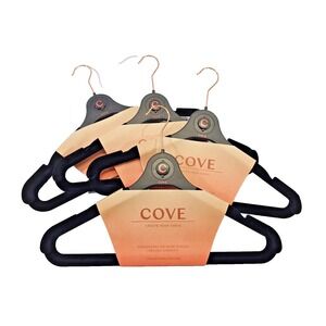 LOT OF 4 Cove Long Garment Hangers Velvet Covered Slim Closet Storage Organizer